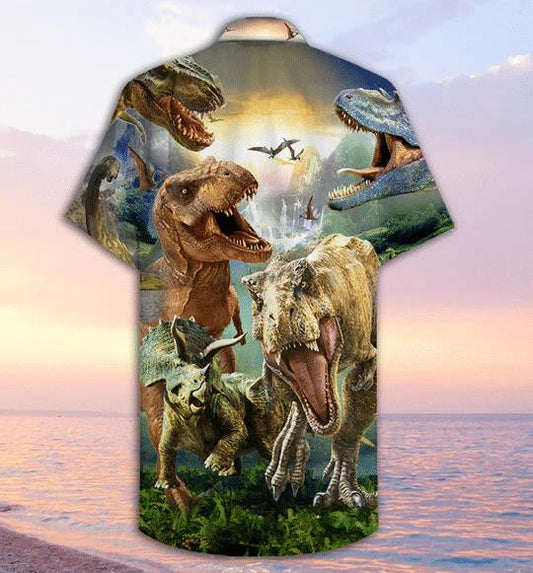 Lively Dinosaur Wild Jungle Gift For Animal Lovers Hawaiian Shirt, Hawaiian Shirt Gift, Christmas Gift