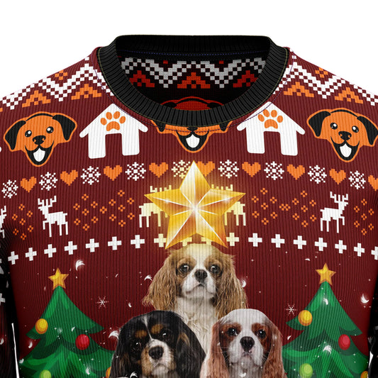 Cavalier King Charles Spaniel Pine Tree Ugly Christmas Sweater,Christmas Gift,Gift Christmas 2024