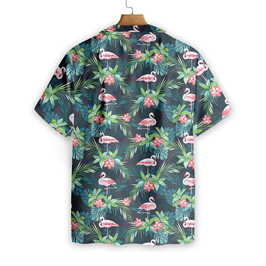 Flamingo In Deep Tropical Forest Hawaiian Shirt, Hawaiian Shirt Gift, Christmas Gift