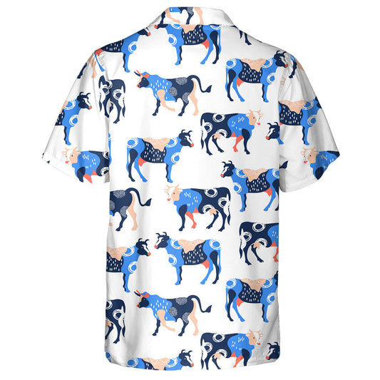 Valentine's Day Cute Cow Cartoon Doodle Style Hawaiian Shirt, Hawaiian Shirt Gift, Christmas Gift