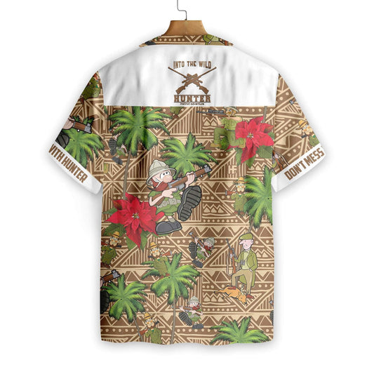 Don't Mess With Hunter Browm Tribal Pattern Hawaiian Shirt, Hawaiian Shirt Gift, Christmas Gift