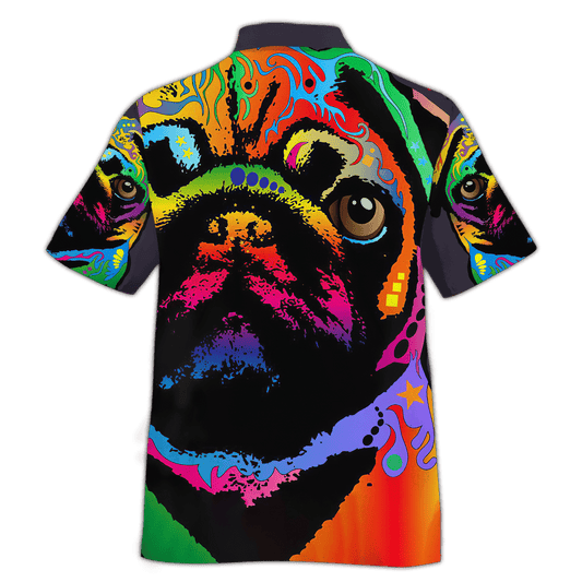 The Bull Dog Cool Pattern Design Hawaiian Shirt,Hawaiian Shirt Gift, Christmas Gift
