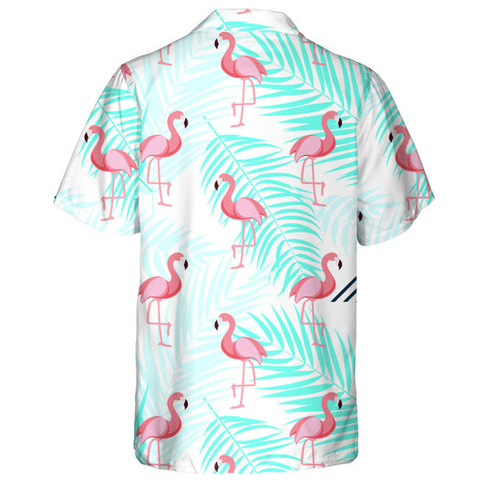 Flamingo Standing On One Leg With Palm Leave Hawaiian Shirt, Hawaiian Shirt Gift, Christmas Gift