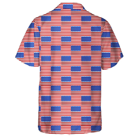 Classic American Flag Pattern Red And White Striped Hawaiian Shirt, Hawaiian Shirt Gift, Christmas Gift