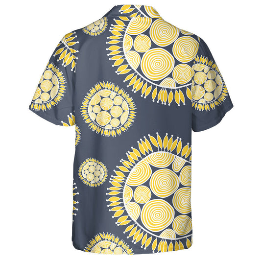 Fantastic Hand Drawn Geometry Inside Sunflower Middle Pattern Hawaiian Shirt, Hawaiian Shirt Gift, Christmas Gift