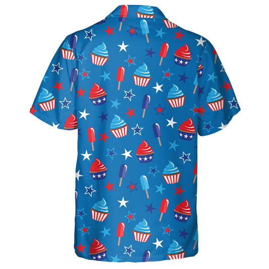 4th Of July Patriotic Ice Cream And Cupcakes Hawaiian Shirt, Hawaiian Shirt Gift, Christmas Gift