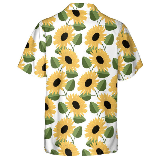 Hippie Yellow Sunflower And Green Leaves Shape Design Hawaiian Shirt , Hawaiian Shirt Gift, Christmas Gift