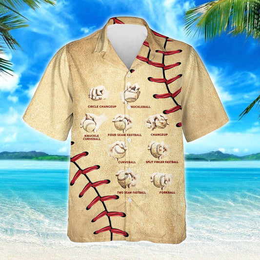 Baseball Pitching Grips Hawaiian Shirt, Hawaiian Shirt Gift, Christmas Gift
