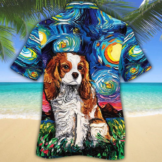 Cavalier King Charles Cute Face Dog Gorgeous Night Hawaiian Shirt, Hawaiian Shirt Gift, Christmas Gift