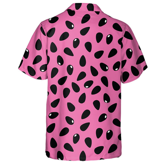 Black And Pink Sunflower Seeds Illustration Pattern Hawaiian Shirt, Hawaiian Shirt Gift, Christmas Gift