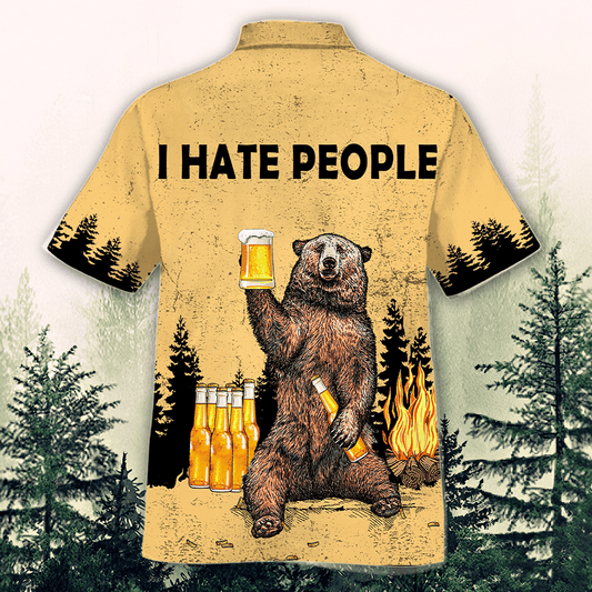 Famille I Hate People Pattern Hawaiian Shirt,Hawaiian Shirt Gift, Christmas Gift