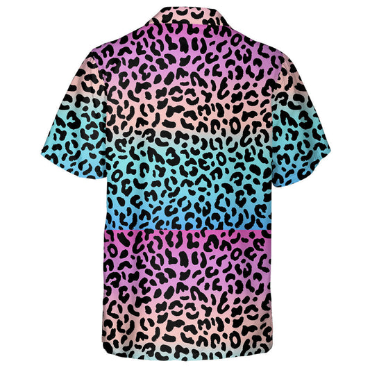 Leopards Pink And Blue Gradient 80s 90s Style Hawaiian Shirt, Hawaiian Shirt Gift, Christmas Gift