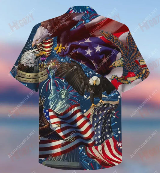 American Patriotic Eagle Short Short Sleeve Shirt Ocean Hawaiian T Shirts Best Hawaiian Shirts Hawaiian Shirt Pattern, Hawaiian Shirt Gift, Christmas Gift