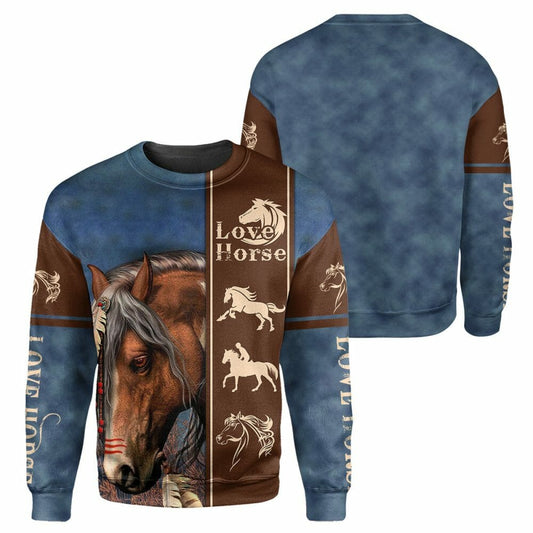 Love Horse - 3D All Over Printed Shirt Tshirt Hoodie Apparel