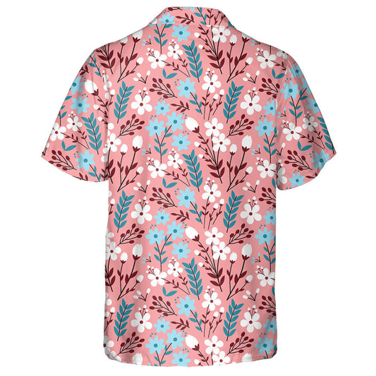 Beautiful Pastel Color Flower Pattern On Pink Background Hawaiian Shirt, Hawaiian Shirt Gift, Christmas Gift