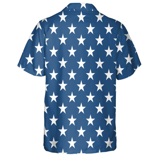 Navy Blue And White United States Stars Pattern Hawaiian Shirt, Hawaiian Shirt Gift, Christmas Gift