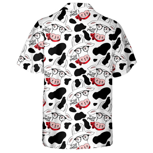 Red Blue Silhouettes Of Cows And Flowers Hawaiian Shirt, Hawaiian Shirt Gift, Christmas Gift