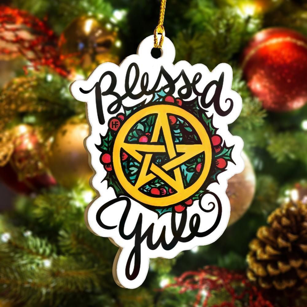 Blessed Yule Wicca Ornament, Christmas Ornament Gift, Christmas Gift, Christmas Decoration