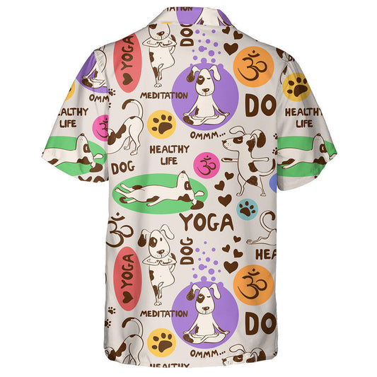 Cartoon Dogs As Yoga Positions Healthy Lifestyle Concept Hawaiian Shirt, Hawaiian Shirt Gift, Christmas Gift