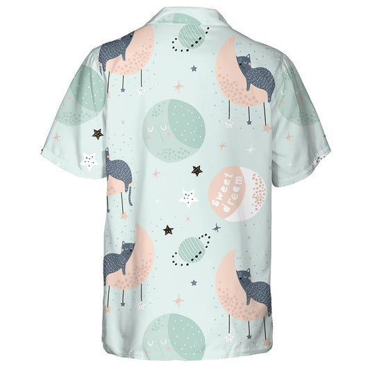 Cats On Moons And Starry Sky Sweet Dream Hawaiian Shirt, Hawaiian Shirt Gift, Christmas Gift
