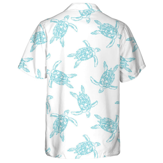 Hand Drawn Sea Turtles Abstract Pastel Colors Hawaiian Shirt, Hawaiian Shirt Gift, Christmas Gift