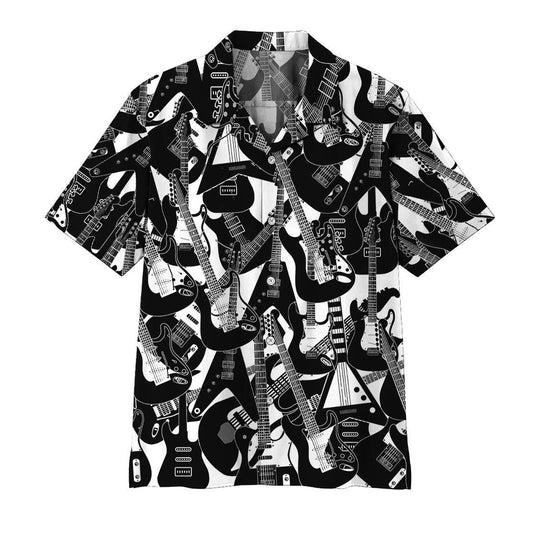 Electric Guitar Artistic Background Design Hawaiian Shirt,Hawaiian Shirt Gift, Christmas Gift