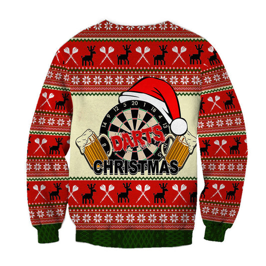 Darts And Beer For Christmas Sweater, Christmas Ugly Sweater, Christmas Gift, Gift Christmas 2024