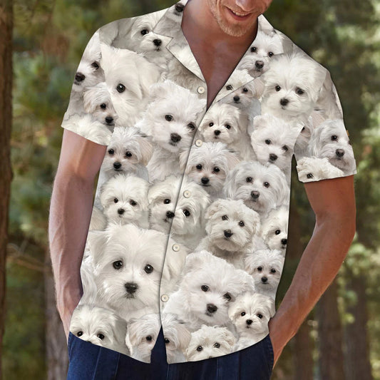 There Was A Girl Who Really Love Maltese Dog Hawaiian Shirt, Hawaiian Shirt Gift, Christmas Gift