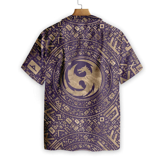 Dragon Symbol Nordic Style Pattern Hawaiian Shirt,Hawaiian Shirt Gift, Christmas Gift