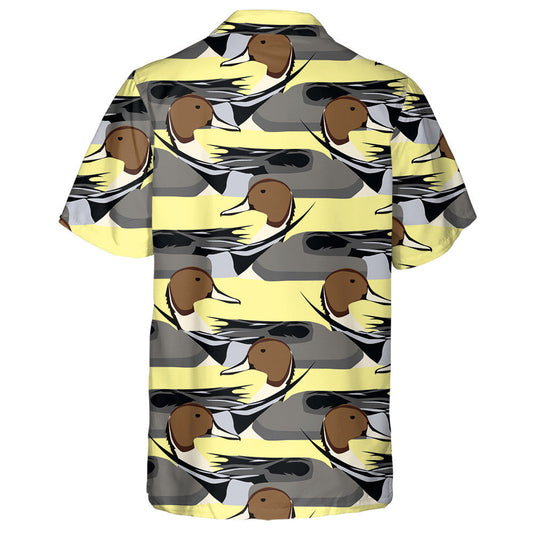 Hand Drawn River Multicolored Geometric Ducks Hawaiian Shirt, Hawaiian Shirt Gift, Christmas Gift