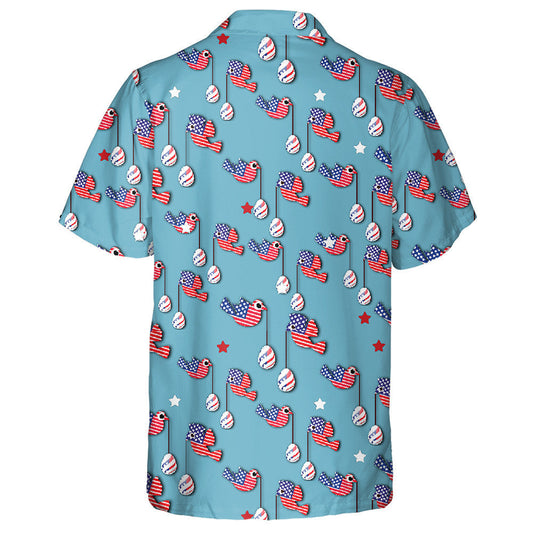 American Flag In The Form Of Birds Flying With Eggs Hawaiian Shirt, Hawaiian Shirt Gift, Christmas Gift