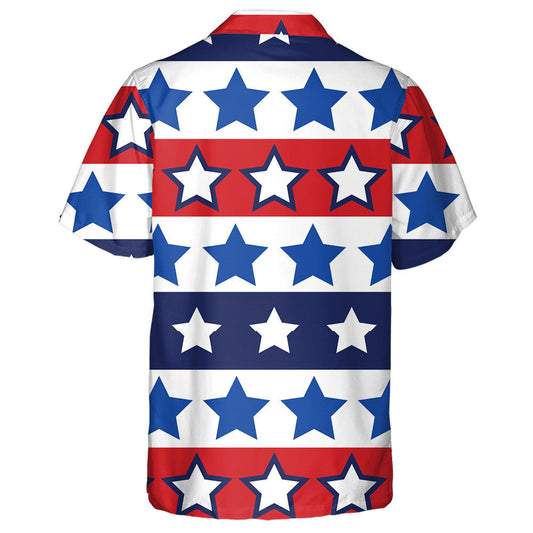 Fourth Of July Colorful Stars Collection Striped Pattern Hawaiian Shirt, Hawaiian Shirt Gift, Christmas Gift