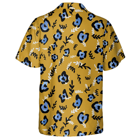 Wild Animals Abstract Leopard Skin Shapes And Leaves Hawaiian Shirt, Hawaiian Shirt Gift, Christmas Gift