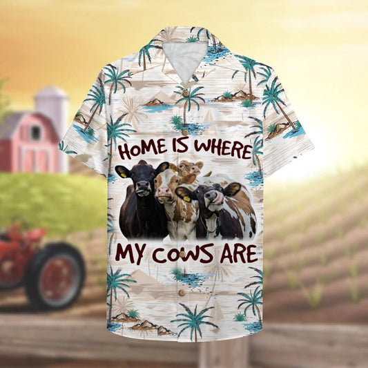 Farmer Cow Home Is Where My Cows Are Hawaiian Shirt, Hawaiian Shirt Gift, Christmas Gift
