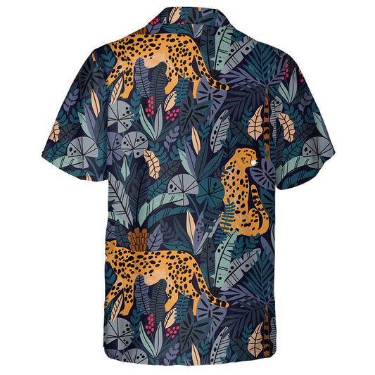 Summer Paradise In Tropical Jungles With Wild Leopard Hawaiian Shirt, Hawaiian Shirt Gift, Christmas Gift