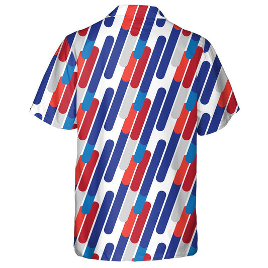 Design Dynamic Diagonal Lines Mosaic Tricolor USA Flag Hawaiian Shirt, Hawaiian Shirt Gift, Christmas Gift