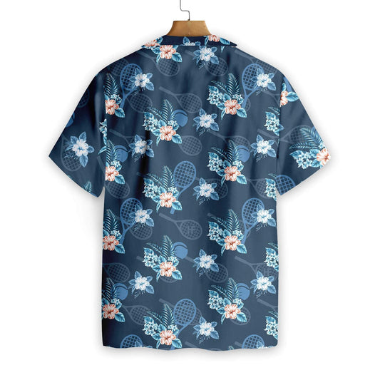Tropical Tennis 3 On Blue Background Design Hawaiian Shirt, Hawaiian Shirt Gift, Christmas Gift