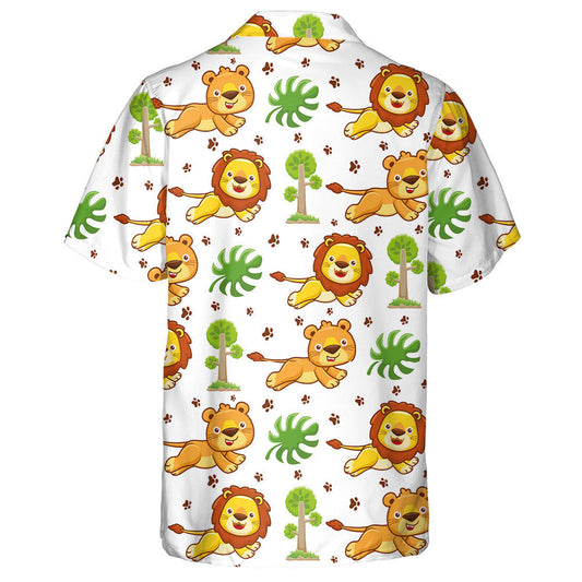 Growth And Children Lion With Trees Leaves And Trail Hawaiian Shirt, Hawaiian Shirt Gift, Christmas Gift