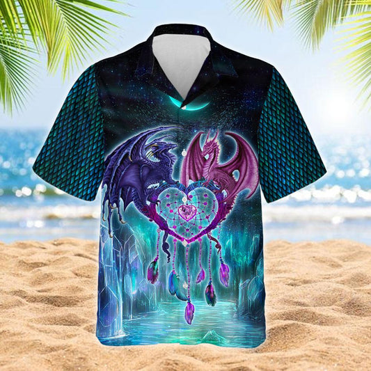 Dragon Couple Hawaiian Shirt, Hawaiian Shirt Gift, Christmas Gift