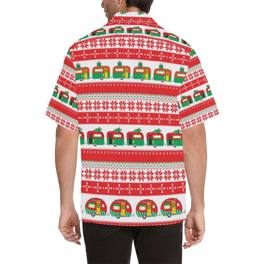 Camper Camping Ugly Christmas Red Design Hawaiian Shirt, Hawaiian Shirt Gift, Christmas Gift.