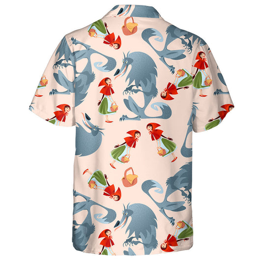 Little Red Riding Hood And Big Bad Wolf Hawaiian Shirt, Hawaiian Shirt Gift, Christmas Gift