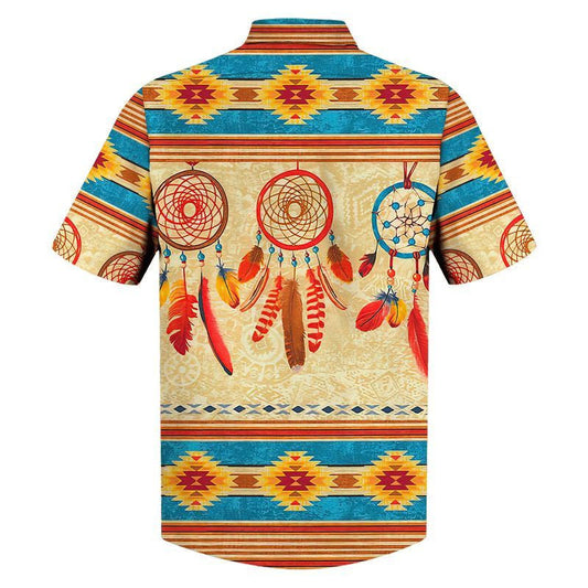 Native American Red And Blue Dreamcatcher Tribal Design Hawaiian Shirt, Hawaiian Shirt Gift, Christmas Gift