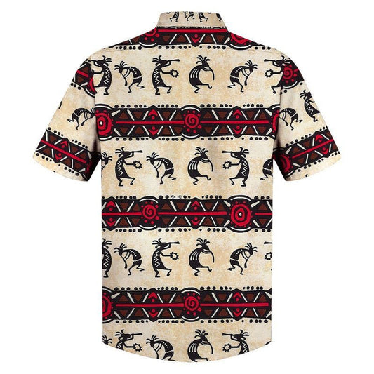 Native American Tribal Design Black And Red Pattern Hawaiian Shirt, Hawaiian Shirt Gift, Christmas Gift