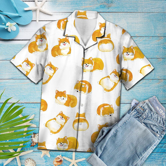 Cute Shiba Inu Activities In A Day Pattern Hawaiian Shirt, Hawaiian Shirt Gift, Christmas Gift