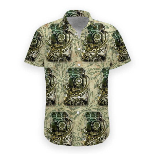Vintage Drag Racing Crazy Ornamental Hawaiian Shirt, Hwaiian For Gift