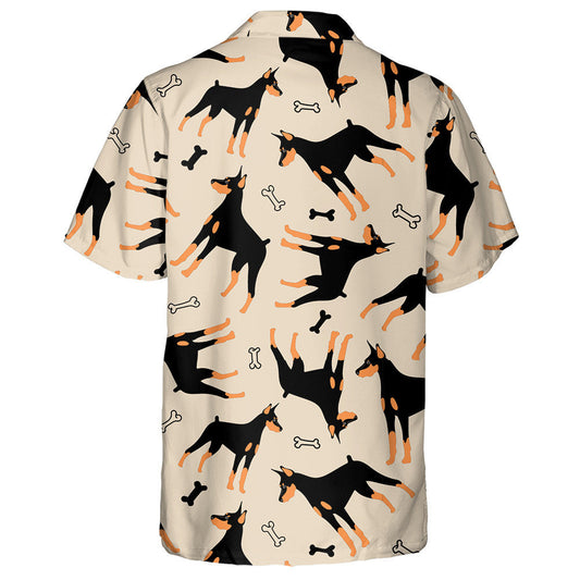 Funny Cartoon Dog And Bones In Cartoon Background Hawaiian Shirt, Hawaiian Shirt Gift, Christmas Gift