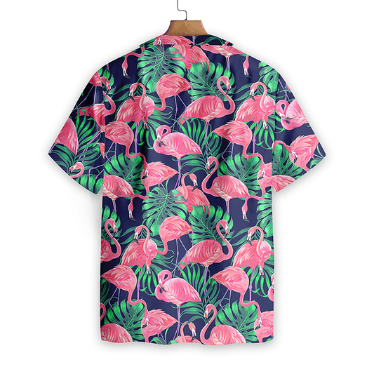 Fauna And Flora Tropical Flamingo Leaves Design Hawaiian Shirt, Hawaiian Shirt Gift, Christmas Gift