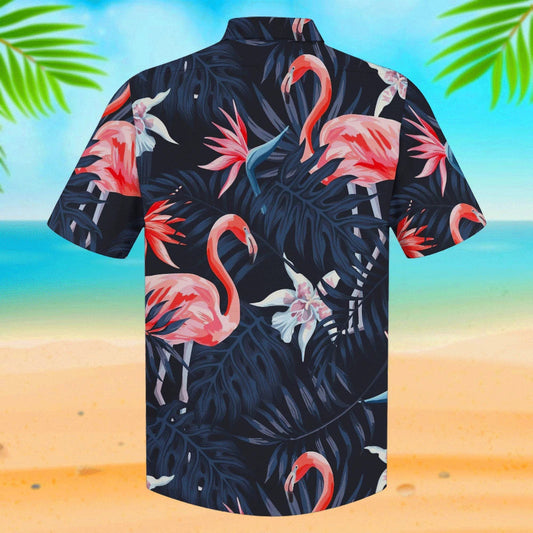 Dark Flamingo Ornamental Design Hawaiian Shirt,Hawaiian Shirt Gift, Christmas Gift