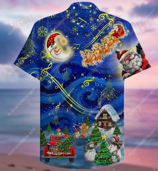 Christmas Sky Unisex Short Sleeve Shirt Vacation Tropical Shirts Hawaiian Crazy Shirts Funny Hawaiian Shirts_Hawaiian Shirt Gift, Christmas Gift