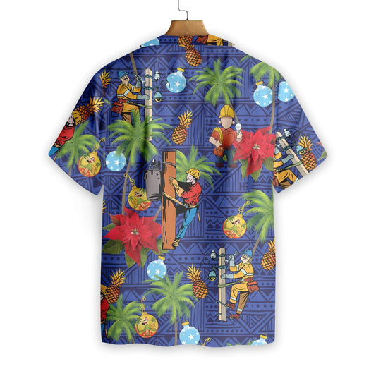 Proud To Be A Lineman Design Hawaiian Shirt,Hawaiian Shirt Gift, Christmas Gift